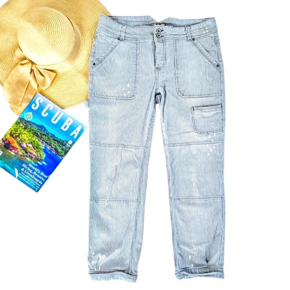 Free People Blue Cropped Denim Pants